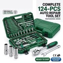 123+1pcs Professional Socket Tool Set for Cars Motorcycles and Bicycle Caja De Herramientas