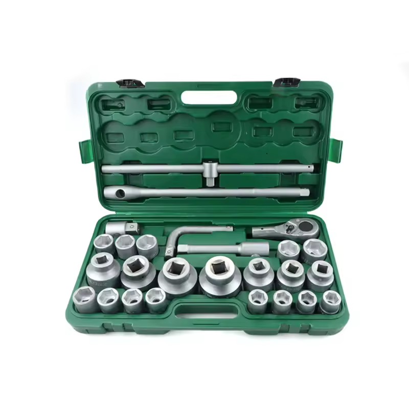 Manufacturer's In-Stock Heavy-Duty Chrome Vanadium Steel Socket Wrench Set 26-Piece Tool Set Hexagonal Hardware Kit Hard