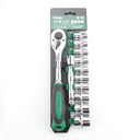PFB105812 12-Piece High Carbon Steel Ratchet Wrench Set 1/2 Drive Hard Case Professional Auto Repair Hand Mechanics