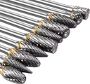 6mm 12mm 1/4 Inch Shank Double Cut Rotary Burr Tungsten Carbide Burr Tool Parts