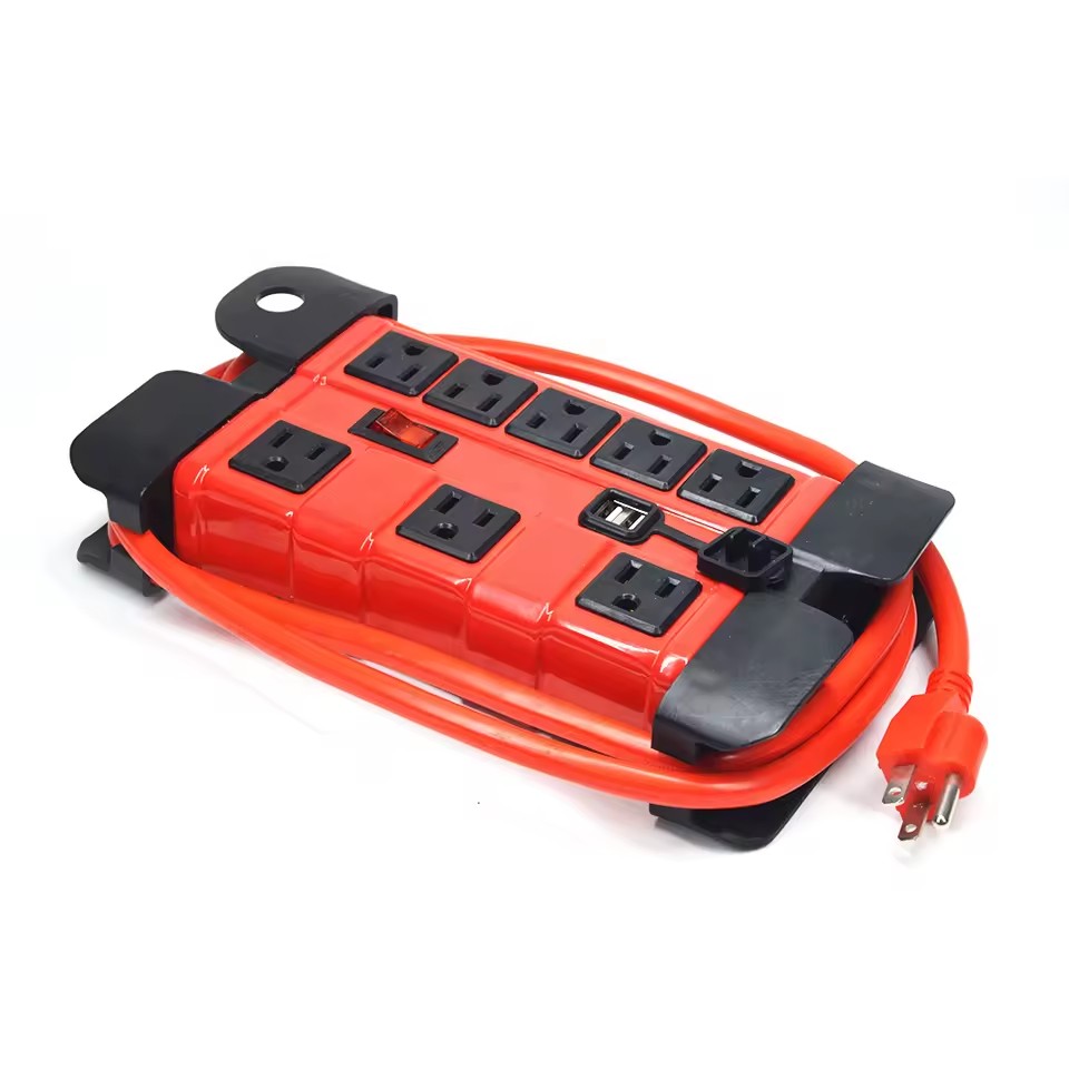 8 Outlet Surge Protector Extension Socket USB Charging Ports Copper 300Joules 6 Foot Power Cord 125V Multi AC Outlets SDK 15A