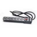 6-Outlet Black Surge Protector Power Strip 4-Foot Cord Overload Protection 90 · 900 Joule 15A 110V One-Pack Copper US Compatible