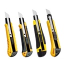 STASUN Grip Handle Blade Utility and Safety Cutter Knife Cheap Price Soft Rubber Snap Off 18mm Width Yellow Bag Green Red