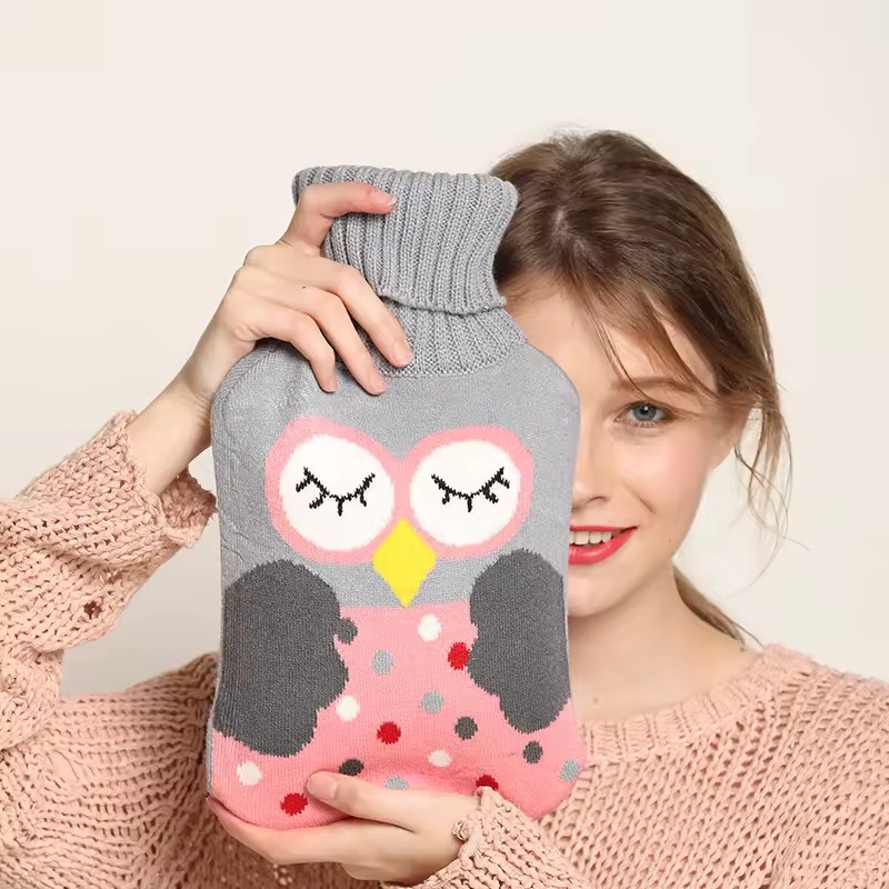 Hot Selling Custom Transparency Rubber Hot Water Bag Reusable Hot Water Bottle With Plush Cover