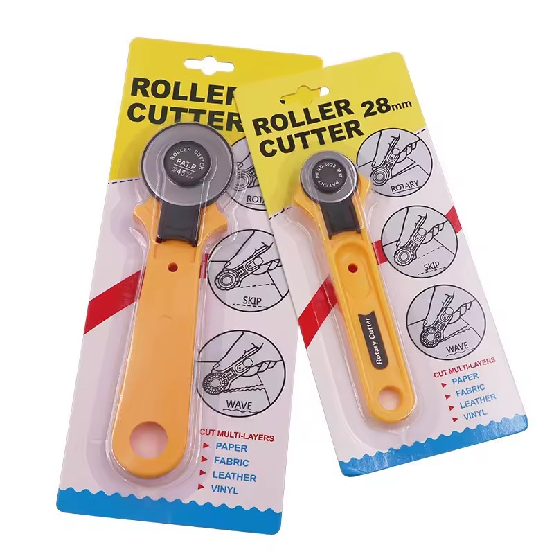 28mm Rotary Cutter 45mm Rolling Wheel Utility Knife Steel Blade Plastic Handle Tool Quilting Leather DIY Fabric Craft Precision