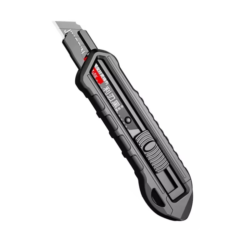 Industrial DIY Grade Multifunctional Heavy Duty Lightweight Utility Knife 18mm Wide Carbon Steel Sharp Push Button Black ABS OEM