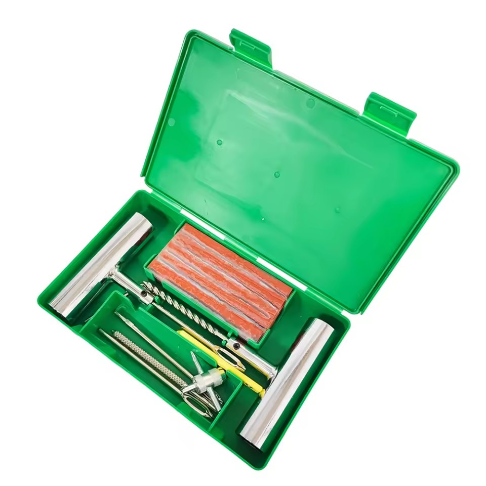 Custom Logo 33PCS Heavy Duty Wheel Tire Puncture Repair Kit Motorcycle Truck Bike Car Tire Repair Tools Tubeless Tire Repair Kit