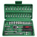 46pcs Reversible Ratchet Socket Wrench Set with Bit Socket Mechanics Tool Set for Automotive Repair