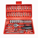 46PCS 1/4 Inch Metric Small Drive Socket Ratchet Wrench Screwdriver Set Compact Snap Ratchet Wrench Sockets Tool Set