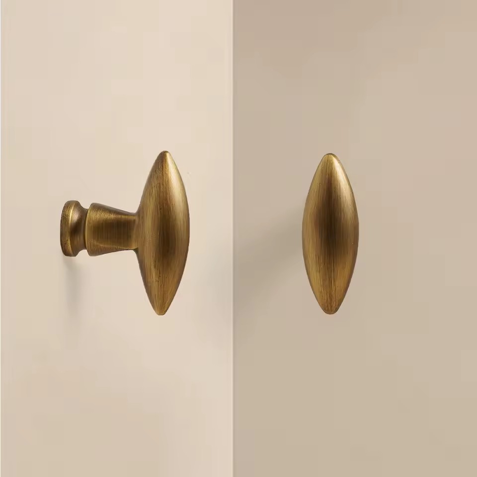 OEM/ODM Solid Brass Capsule Cabinet Knobs Antique Bronze Handles for Wardrobe Hardware