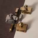DOOROOM H59 Solid Brass Heavy Duty Spring Loaded Cabinet Latch for Drawer Cupboard 45x45mm