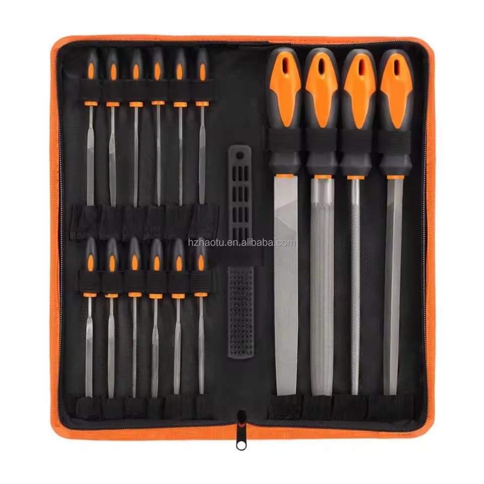 17PCS Professional Polishing Tools Hardened Steel Metal File Set with Cloth Bag