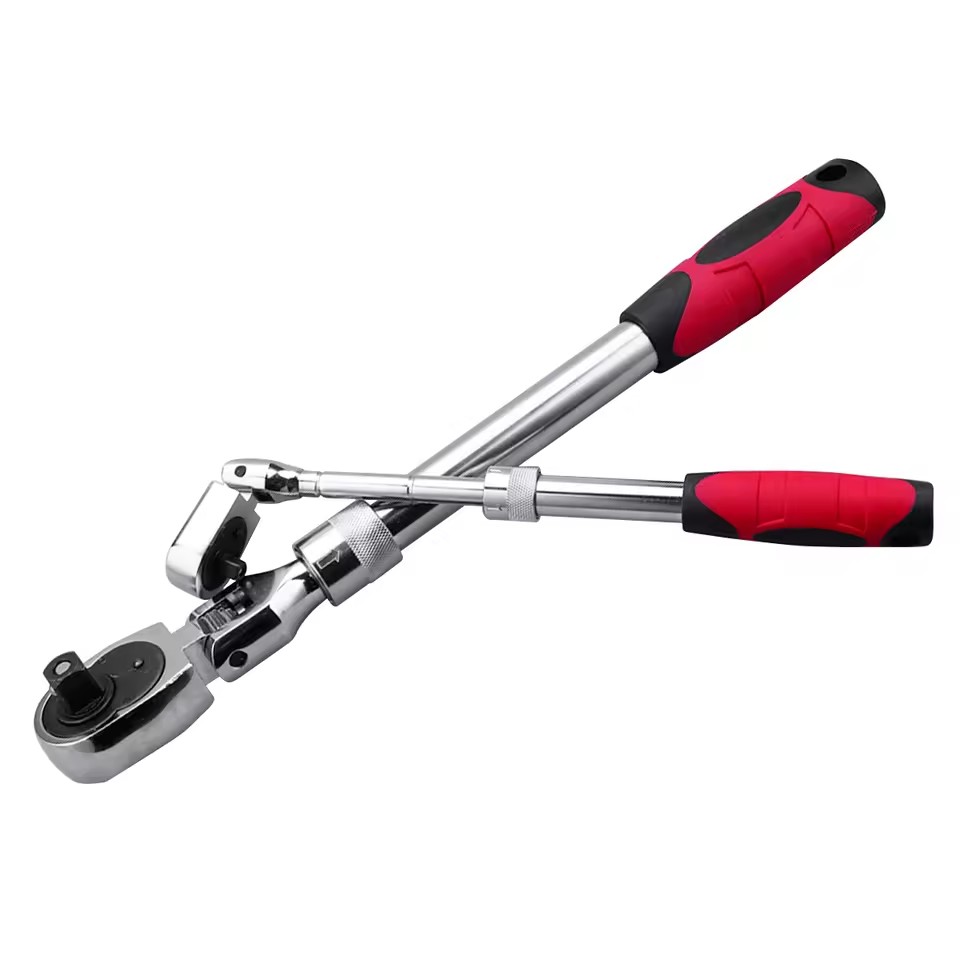 Adjustable 1/2" Long Handle Flexible Socket Car Repair Tool 1/2 Telescopic Ratchet Wrench