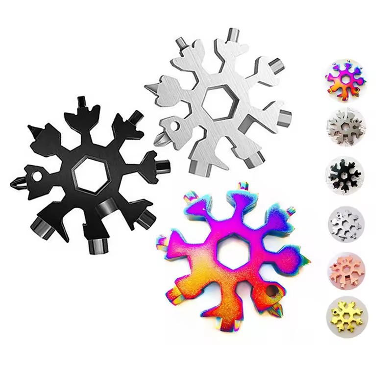 18 in 1 Portable Multi-functional Pocket Multi Tool Snowflake Wrench