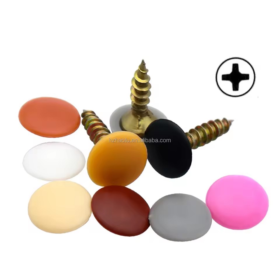 Hex Socket Phillips Drive Decorative Plastic Pvc Black White Screw Cover Caps