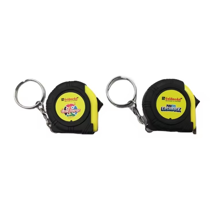 MYJ 3ft 1m Mini Keychain Portable Measuring Tape Custom logo Company Promotion Gift Tape Measure Self-lock Small Tape Measure
