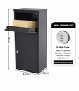 Weatherproof Outdoor Package Drop Box Secure Parcel Storage Locker with Combination Lock