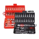 46pcs Ratchet Torque Wrenches Hand Tools Socket Wrench Spanner Tools Box for Set Mechanic Screwdriver Tool Set