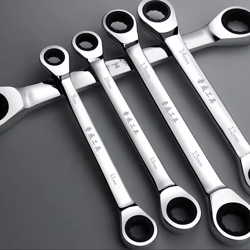 Scratch Head Ratchet Wrench Set Chrome Vanadium Steel Hand Tool Socket Key Ring Ratchet Spanner Open End Wrench