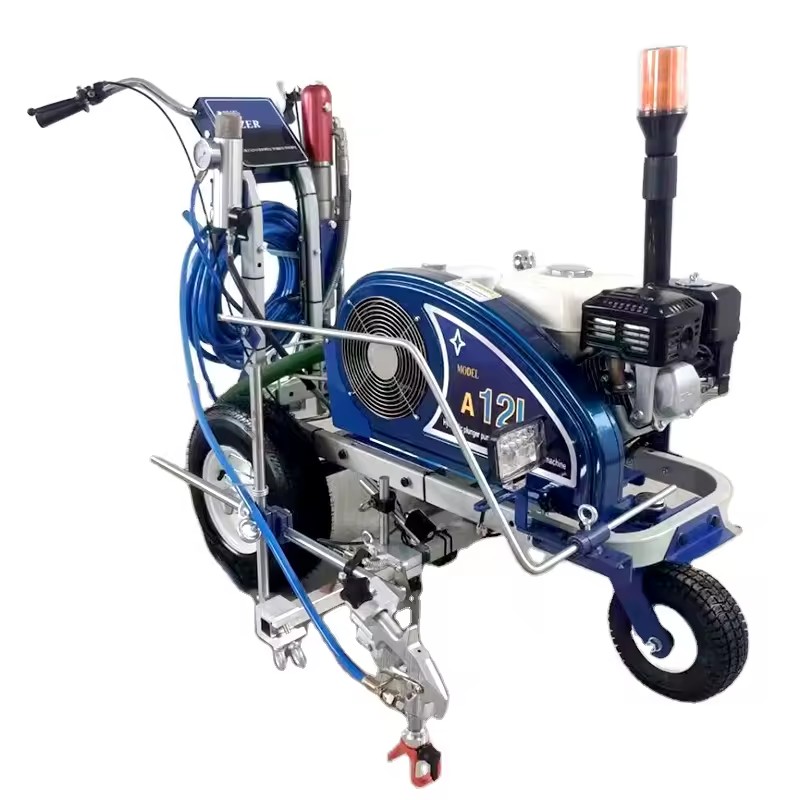 Hydraulic Road Marking Machine Double Gun Honda Engine Airless Line Striper With Hydraulic Piston Pump Equipment