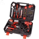 Tools 144pc Household Tool Kit with 4.8V Cordless Screwdriver Red Decoration Trimming Combination Hardware Power Tool Household