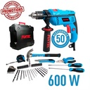 FIXTEC 600W 13mm Impact Drill Kit with 50pcs Hand Tools Set Professional Power Tool Combo Kit with CE/GS Certified