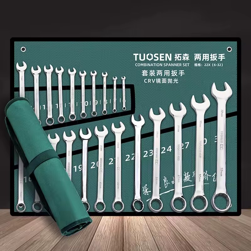 10-Piece Set 8-24 Combination CRV Steel Alloy Ratchet Wrench Metric DIY Industrial Ring Spanner Chrome Finish Customizable OEM