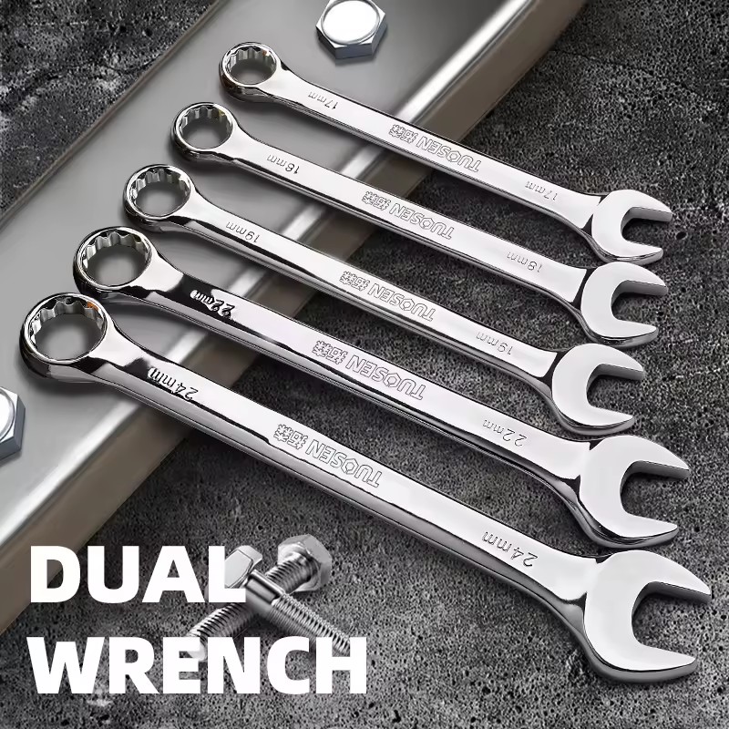 Chrome Finish DIY Grade Dual Purpose Forged Handle 45# Steel Ratchet Torque Wrench Set Customizable OEM Carton Box Imperial