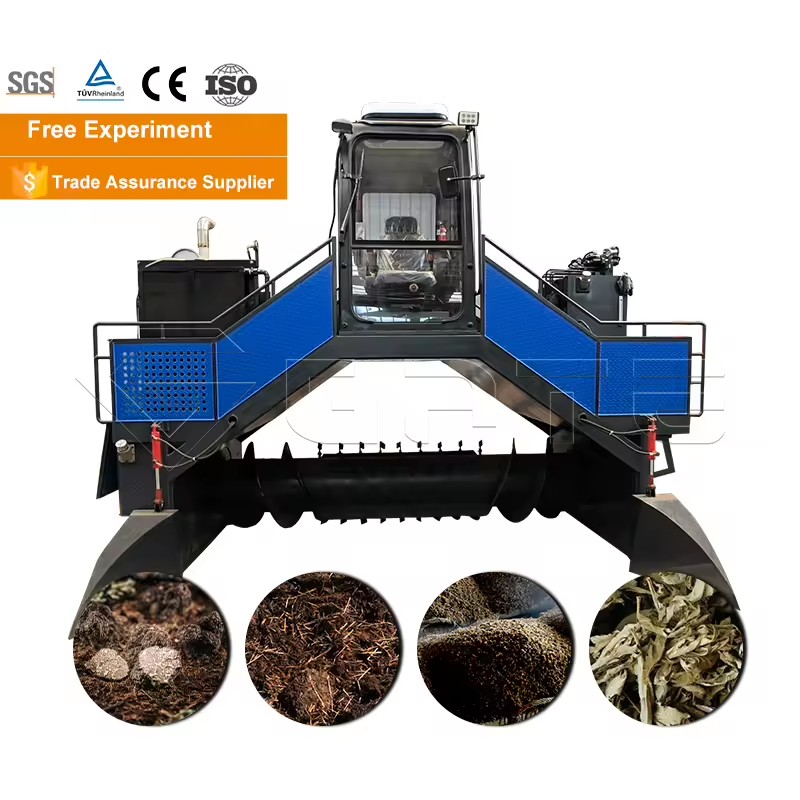 GATE Large Banana Peel Compost Mixing Machine Oil Palm Waste Composting System Oil Palm Waste Compost Fertilizer Production Line