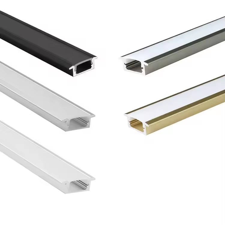 Price A1707C Led Strip Light Extrusion Aluminum Profile Steel Holder Black White Channel Recessed for Led Lighting