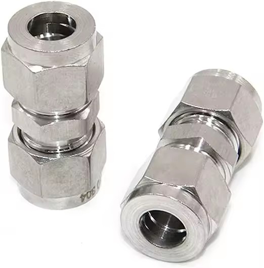 Instrumentation Tubing Union Fitting Tube to Tube Union Size 1inh 6000psi 316 Stainless Steel Straight Union Connector