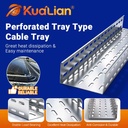 KUALIAN Galvanized Steel Perforated Cable Tray, Custom Size for Cable Management