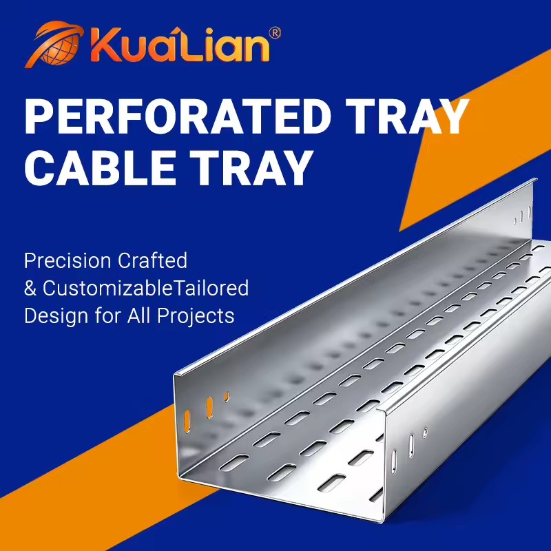 KUALIAN Industrial Perforated Cable Tray, Galvanized Steel Cable Support Tray