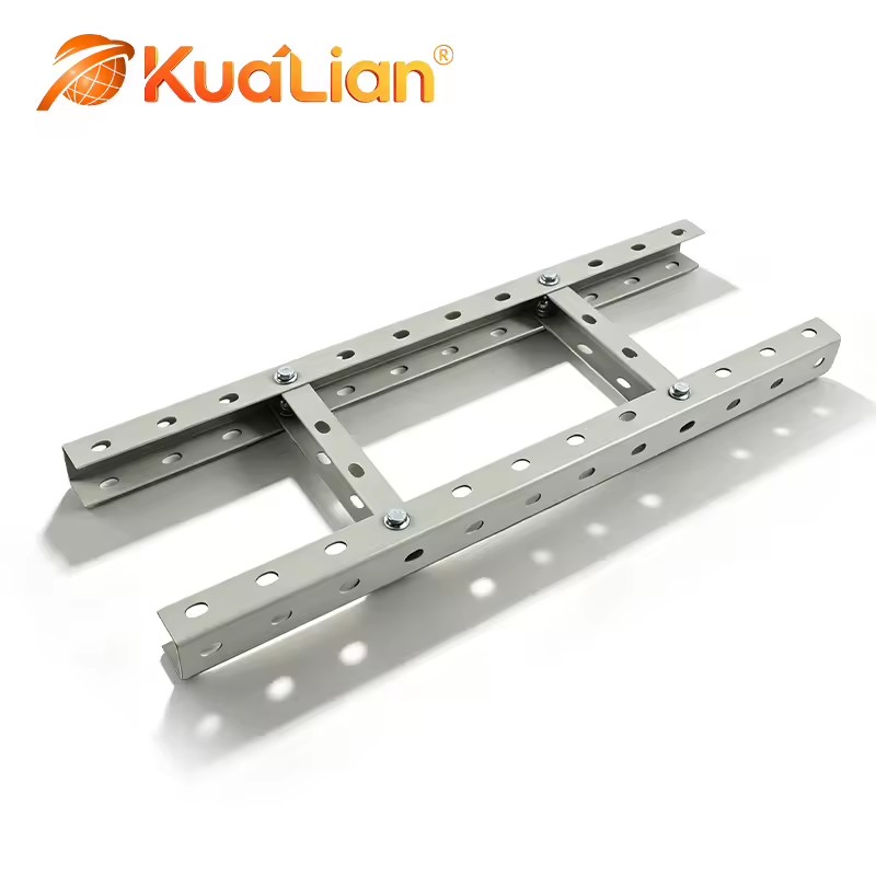 KUALIAN Lightweight Galvanized Cable Ladder Rack Breathable Cable Bracket for Industrial Workshop Electrical Layout