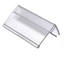 Clear PETG Plastic Glass Shelf Clip Sign Label Holder