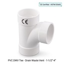 SAM- CE PVC DWV Tee Fitting ASTM D2665 Sch40 1-1/2"-4" Drainage Waste Vent Tee for Residential Plumbing System