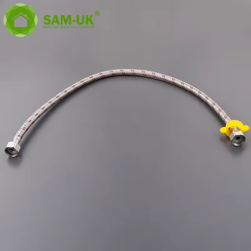 Ptfe Line 2 Inch Double Outer Wire Stainless Steel Sleeve Metal Gas Braided Brake Hose Pipe