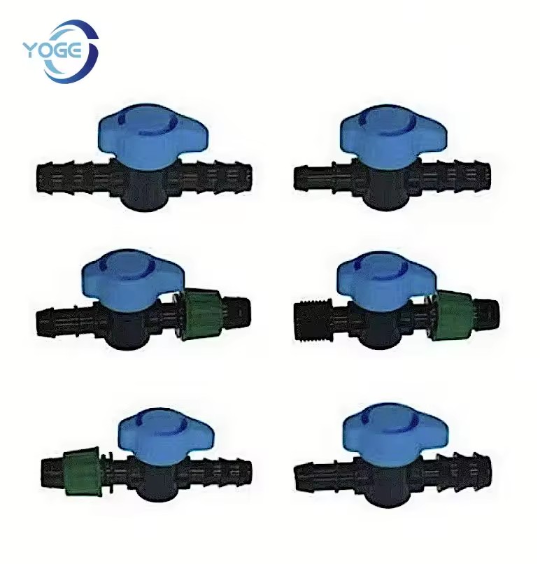 Best Quality PP Material 16 Mm Pipe Garden Tap 1/2" 3/4" Male Thread Water Hose Barb Connector Drip Irrigation Mini Valve