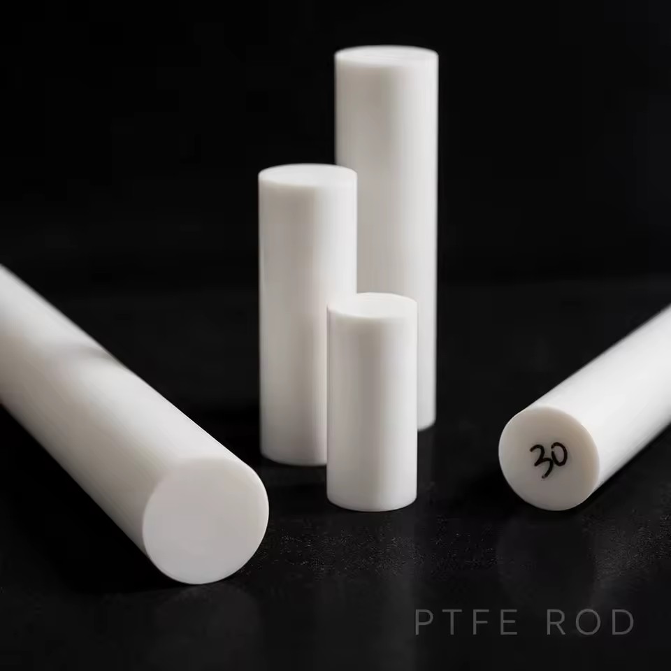 Virgin PTFE Solid Round Rod 5mm to 350mm Diameter Natural White Black High Temp Chemical Resistant for Industrial Machining
