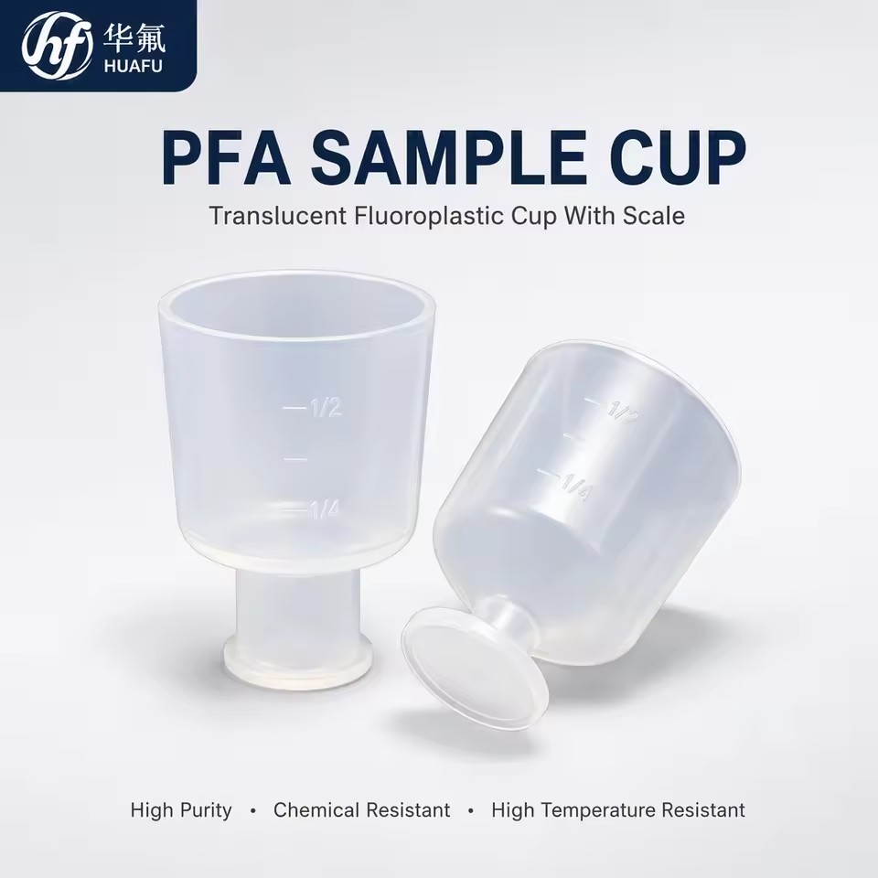 Translucent PFA Digestion Vessel / PFA Sample Dissolving Cup With Matching PFA Lid, High Purity PFA Vessel With PFA Lid