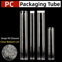 Factory Clear Rectangle Plastic PC Tubes Packaging with End Caps Polycarbonate Tube PC Transparent Pickaging Tubes