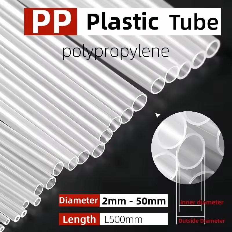 Customizable PP Tubes OD2mm-50mm Clear Tube Durable 500mm Length Plastic Polypropylene Tube Sample Available for Industrial