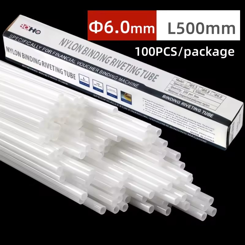 6.0mm PA6 Nylon Rivet Tubes Office Heat Set Binding System with Cutting Service Universal Fit 500mm