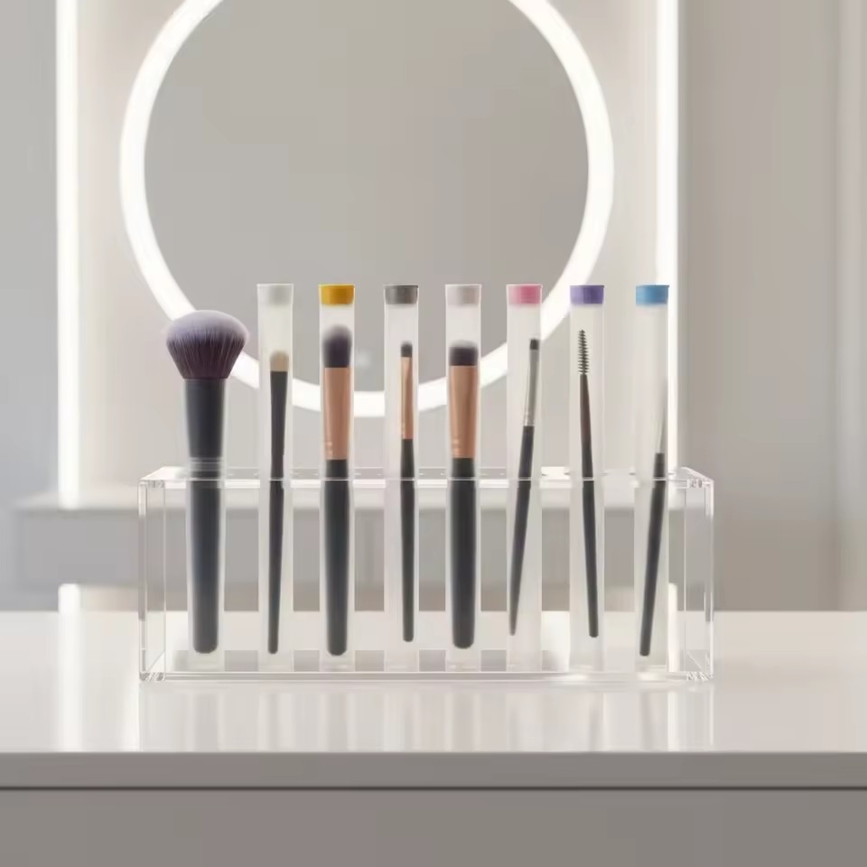 Wholesale Clear Other Tube for Makeup Brush and Blush Packaging Transparent Cosmetic Storage Cylinder Container Color Caps