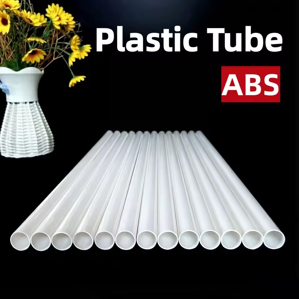 1 Meter Long ABS Tubes Factory Supply Extruded Cutting White Plastic Tube Hollow Pipe 1mm Wall Tubing Industrial Use