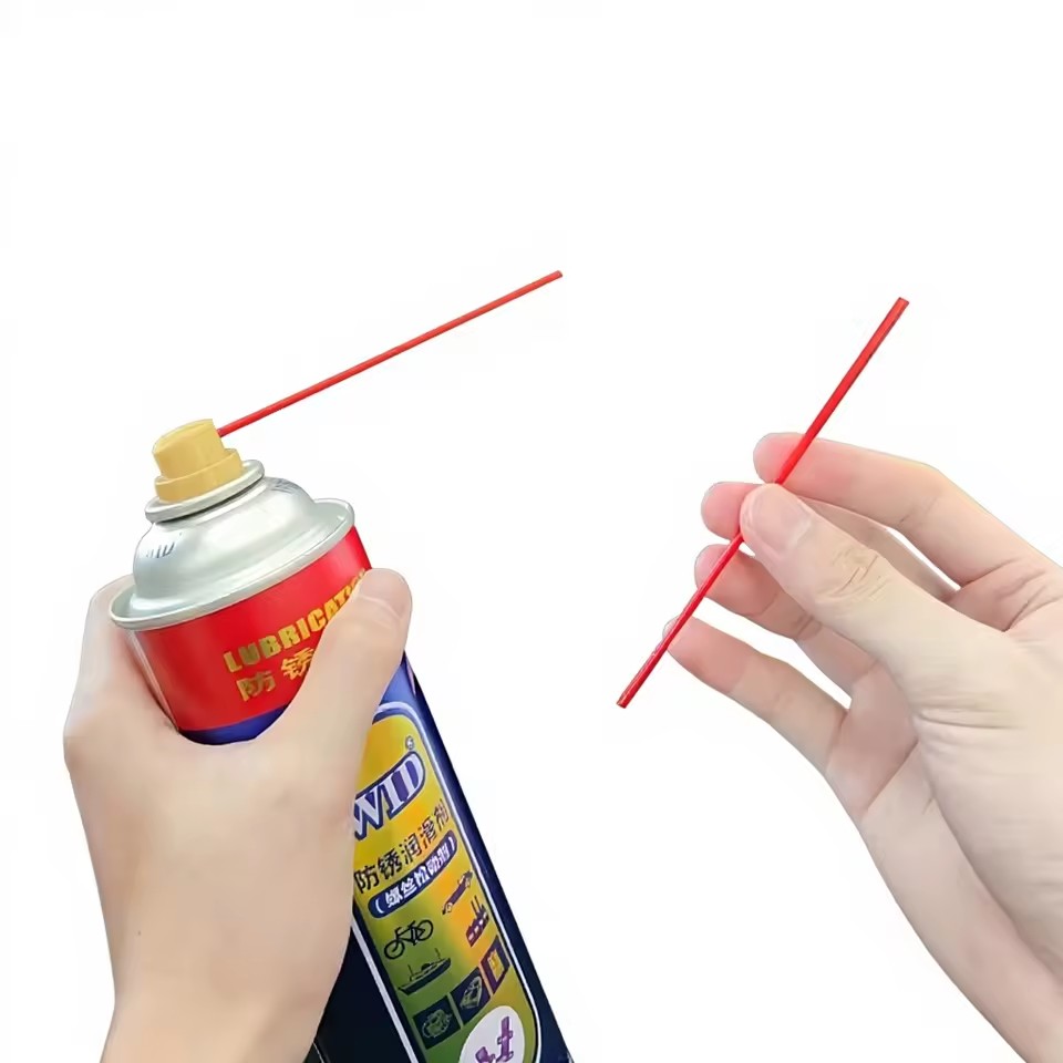 BOHO Polypropylene 500mm Extruded Cutting Tubing for Industrial Spray Grease Lubricant with WD 2.2mm Red/Clear