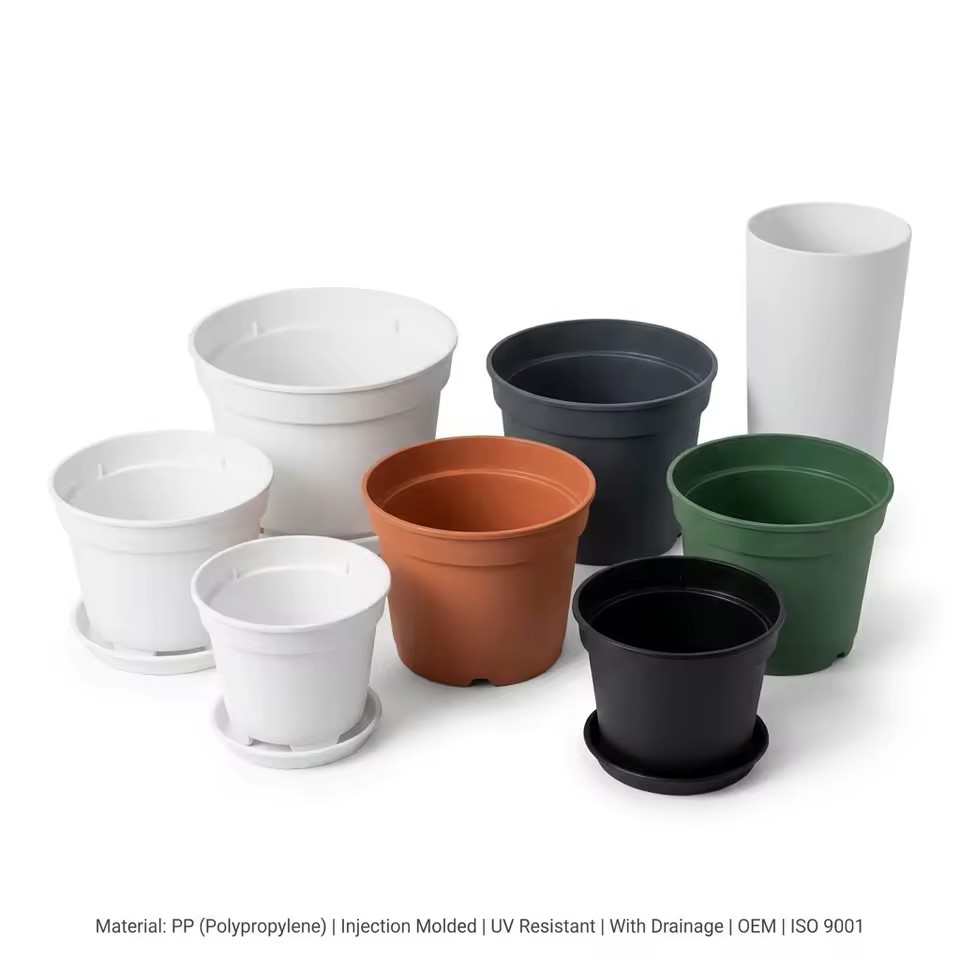Professional OEM ODM Durable UV Resistant PP Plastic Colorful Nursery Flower Pot Mold Injection Molding for Garden and Greening