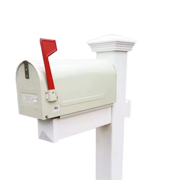 White Color American Mailbox Design Easy to Assemble UV Resistant Plastic SAM- Modern Wall Mounted