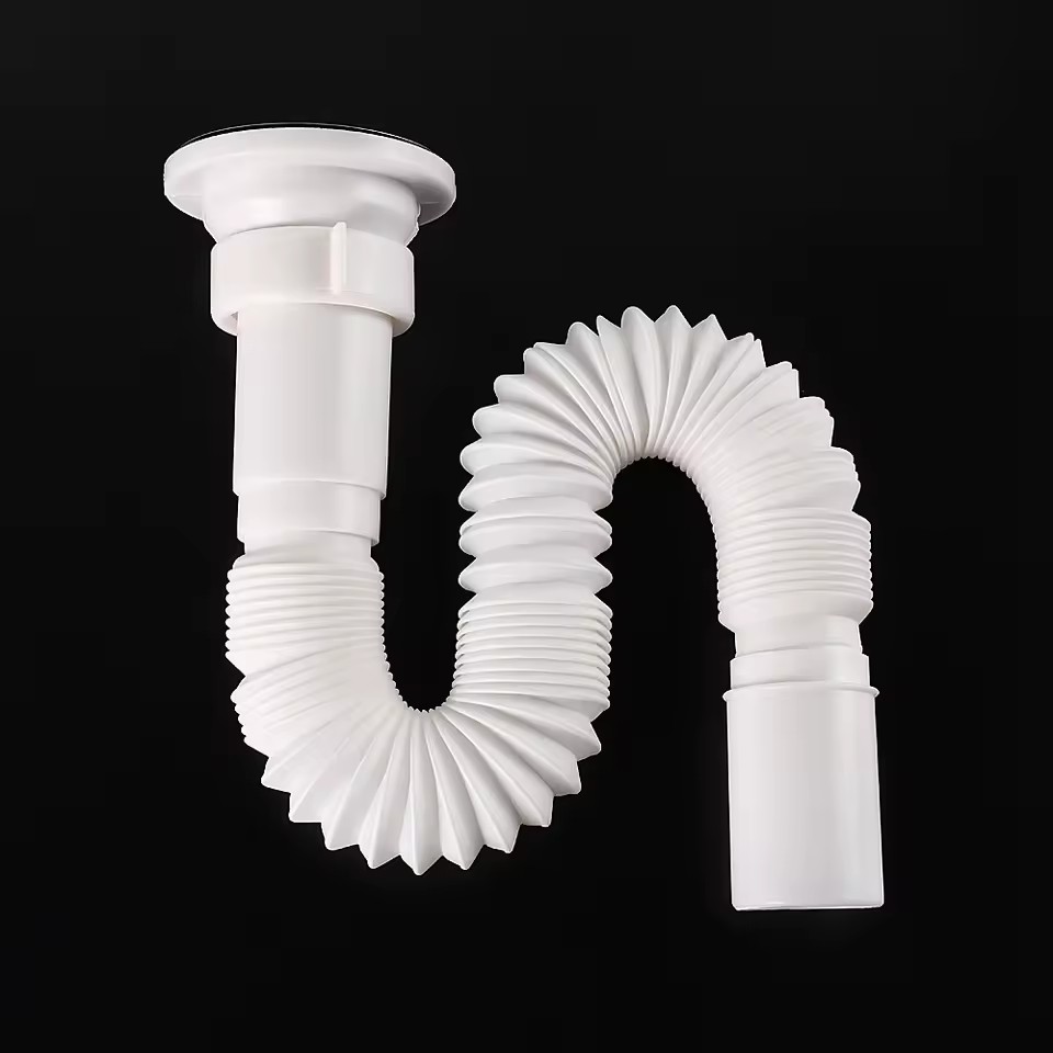 HJSJ Zinc Flexible Drain Hose for Bathroom Kitchen Sink Water Tank Water Basin with Strainer Downcomer