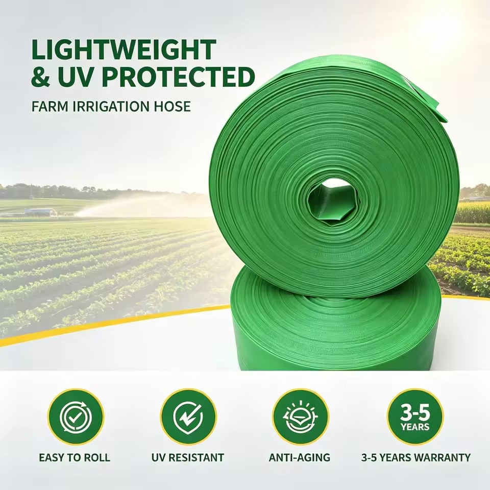 Cold and Heat Resistant Flat Hose, High Tensile Strength Irrigation Pipe, Durable Flat Water Pipe
